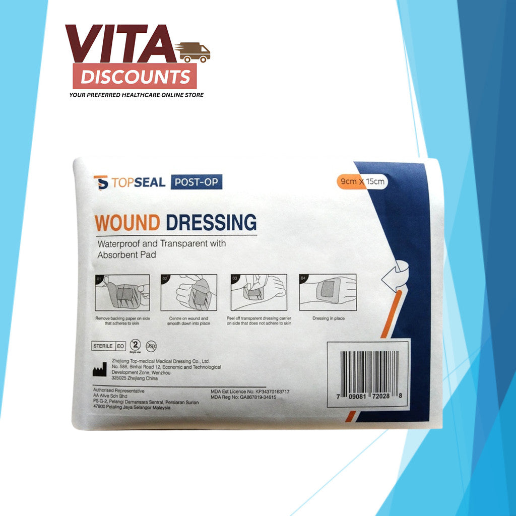 Topseal Post-Op Wound Dressing Wp And Tp With Ap One Piece (1's x 6x7cm/7x10cm/9x15cm/10x10cm/10x20cm/10x25cm)