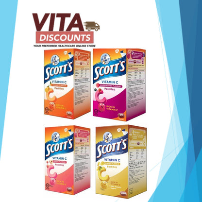 Scott'S Vitamin C Pastilles Orange / Peach / Mango / Mixed Berries One Bottle (50's) [Exp 05/2027]