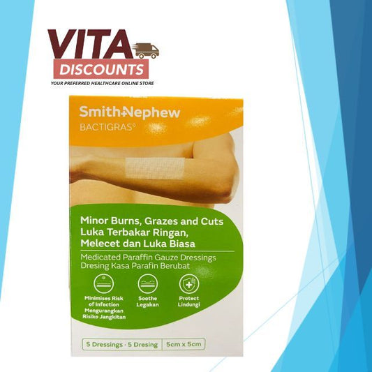 Smith&Nephew Bactigras Small Size (5 x 5cm x 5's) [Exp 10/2028]