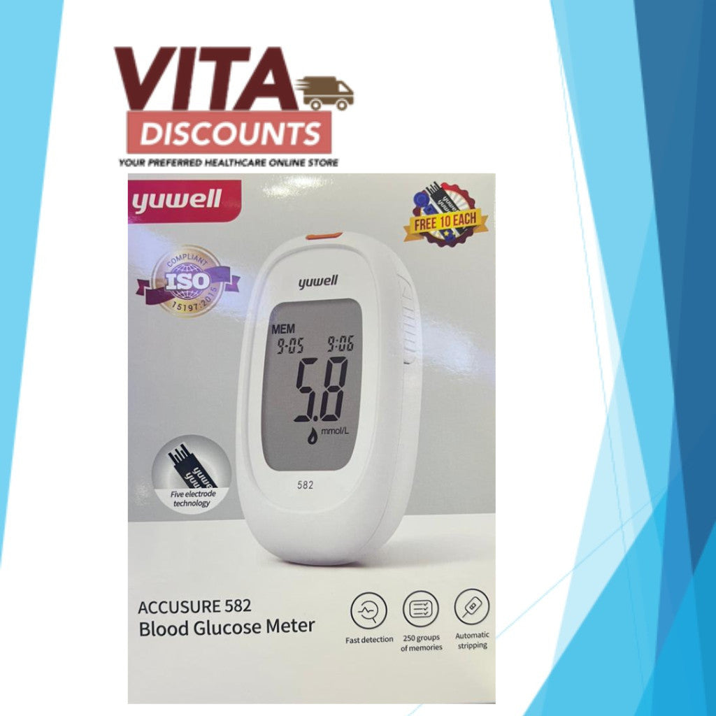 Yuwell Blood Glucose Meter Accusure 582 With Lanceting Device No Test Strips Included