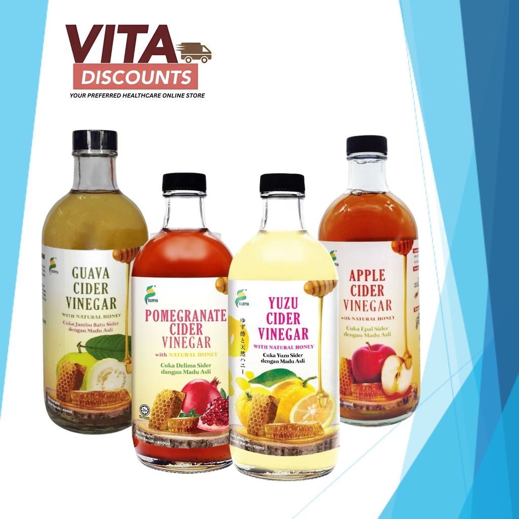 Surya Cider Vinegar With Natural Honey - Apple/Pomegranate/Guava/Yuzu (450ml)