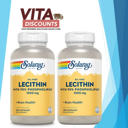Solaray Lecithin 1000mg Caps (120's x 2 Pack) [Exp 05/2027]