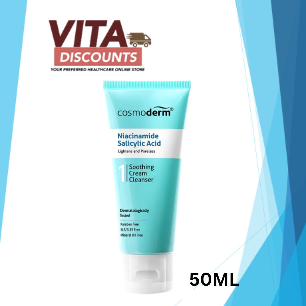 Cosmoderm Niacinamide Salicylic Acid Soothing Cream Cleanser (50ml) [Exp 05/2028]
