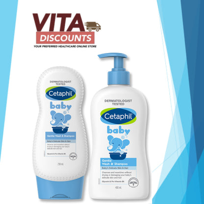 Cetaphil Baby Gentle Wash & Shampoo (230ml/400ml x 1/2 Pack) [Exp 10/2026]
