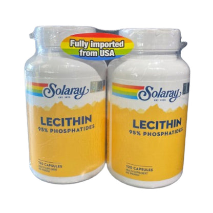 Solaray Lecithin 1000mg Caps (120's x 2 Pack) [Exp 05/2027]