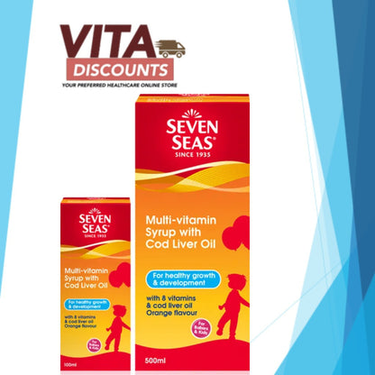 Seven Seas Multi-Vitamin Syrup With Cod Liver Oil (500 + 100ml)