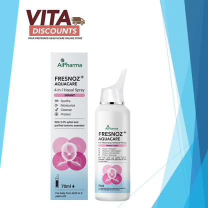 Aipharma Fresnoz+ Aquacare 4-In-1 Nasal Spray Infant (70ml) [Exp 07/2028]