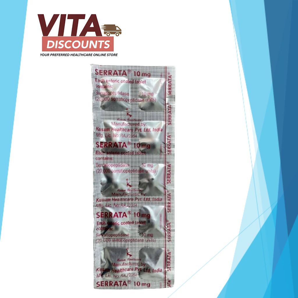 Serrata 10mg Tabs One Strip (10's) [Exp 02/2028]