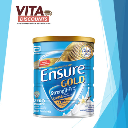 Ensure Gold Complete Nutrition Powder Zero Sucrose Vanilla (800g) [Exp 03/2027]