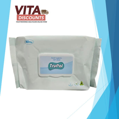 Trupal Adult Hygienic Wet Wipes (40's) [Exp 06/2027]