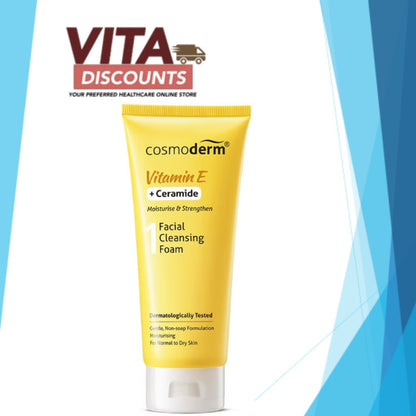 Cosmoderm Vitamin E + Ceramide Facial Cleansing Foam (50ml/125ml) [Exp 12/2027]