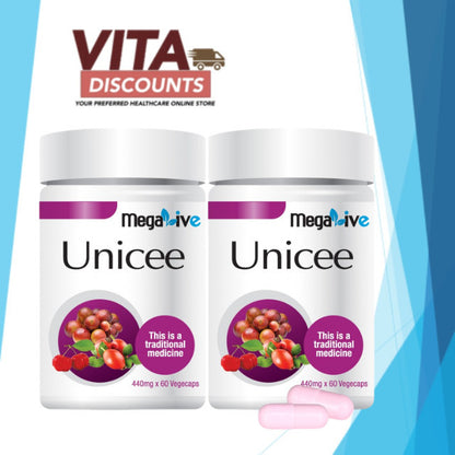 Megalive Unicee Vcaps (60's) Pack-Of-2 [Exp 09/2028]  [Extra 2 Gift]
