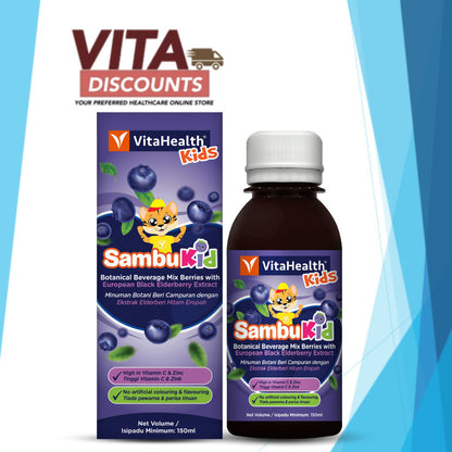 Vitahealth Kids Sambukid Syrup (150ml) [Exp11/2027]
