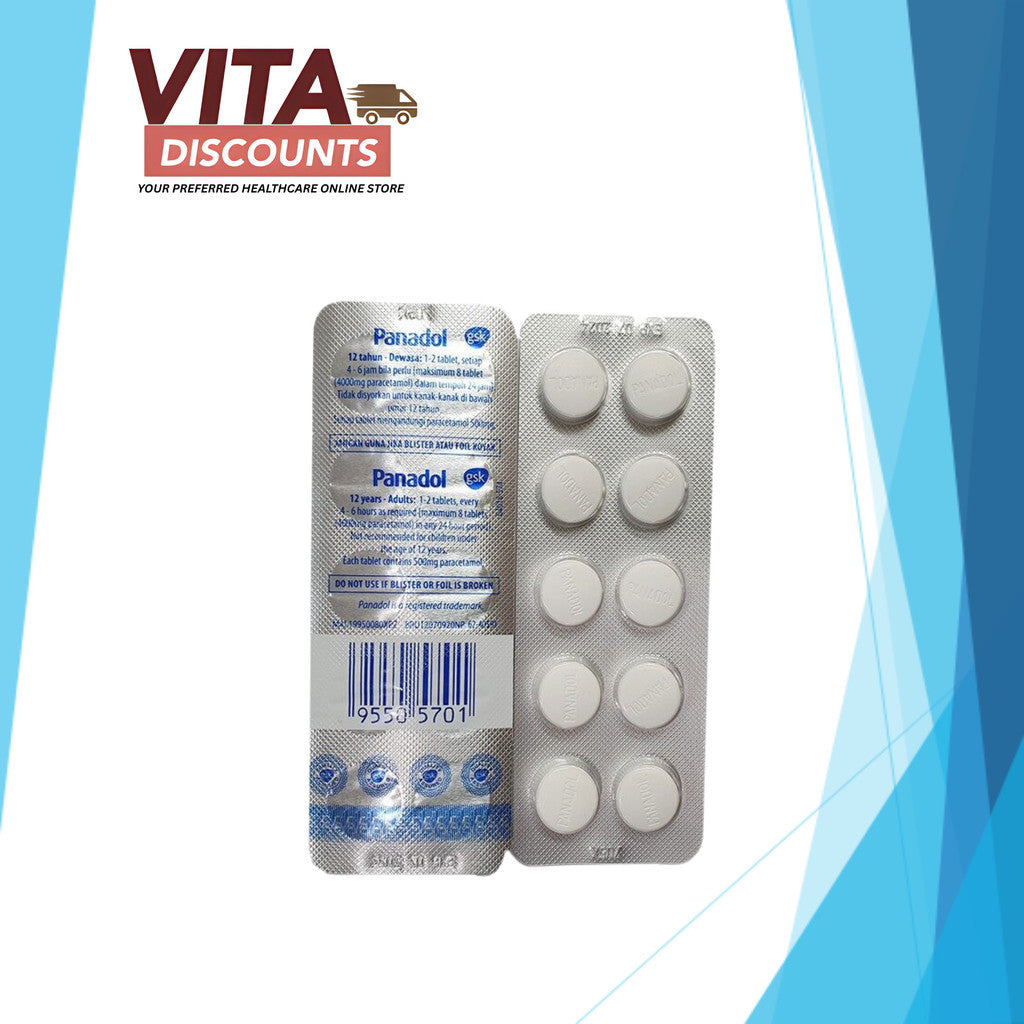 Panadol Regular 500mg Tabs One Strip (10's) [Exp 01/2029]