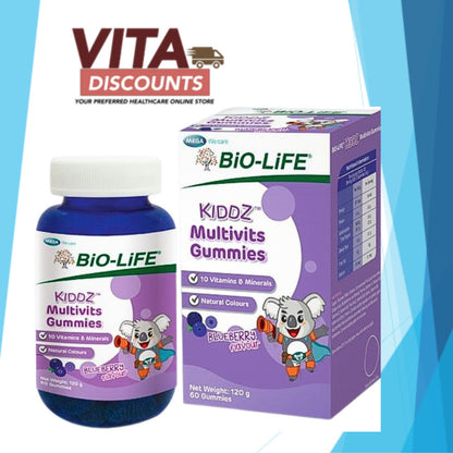 Bio-Life Kiddz Multivits Gummies Blueberry (60's) [Exp 01/2027]