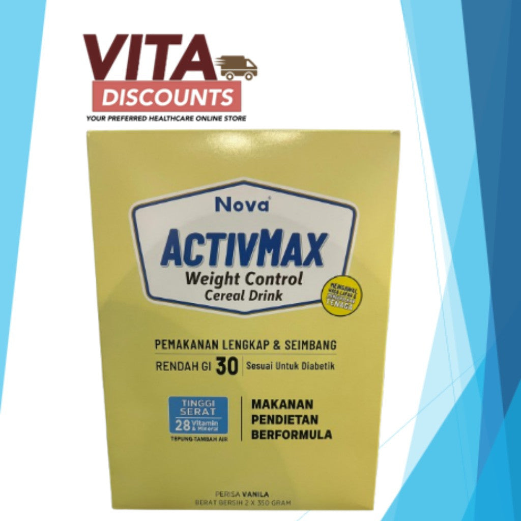 Nova Activmax Weight Control Cereal Drink Vanila (350g) Pack-Of-2 [Exp 12/2027]  [Extra 1 Gift]