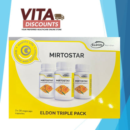 Eldon Nutrition Mirtostar Caps (30's) Pack-Of-3 [Exp 04/2028]  [Extra 2 Gift]