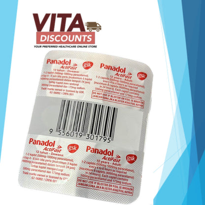 Panadol Actifast 500/173mg Tabs One Strip (10's) [Exp 02/2027]