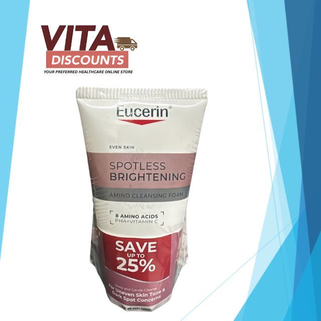 Eucerin Spotless Brightening Amino Cleansing Foam (150ml) Pack-of-2 [Exp 03/2029]