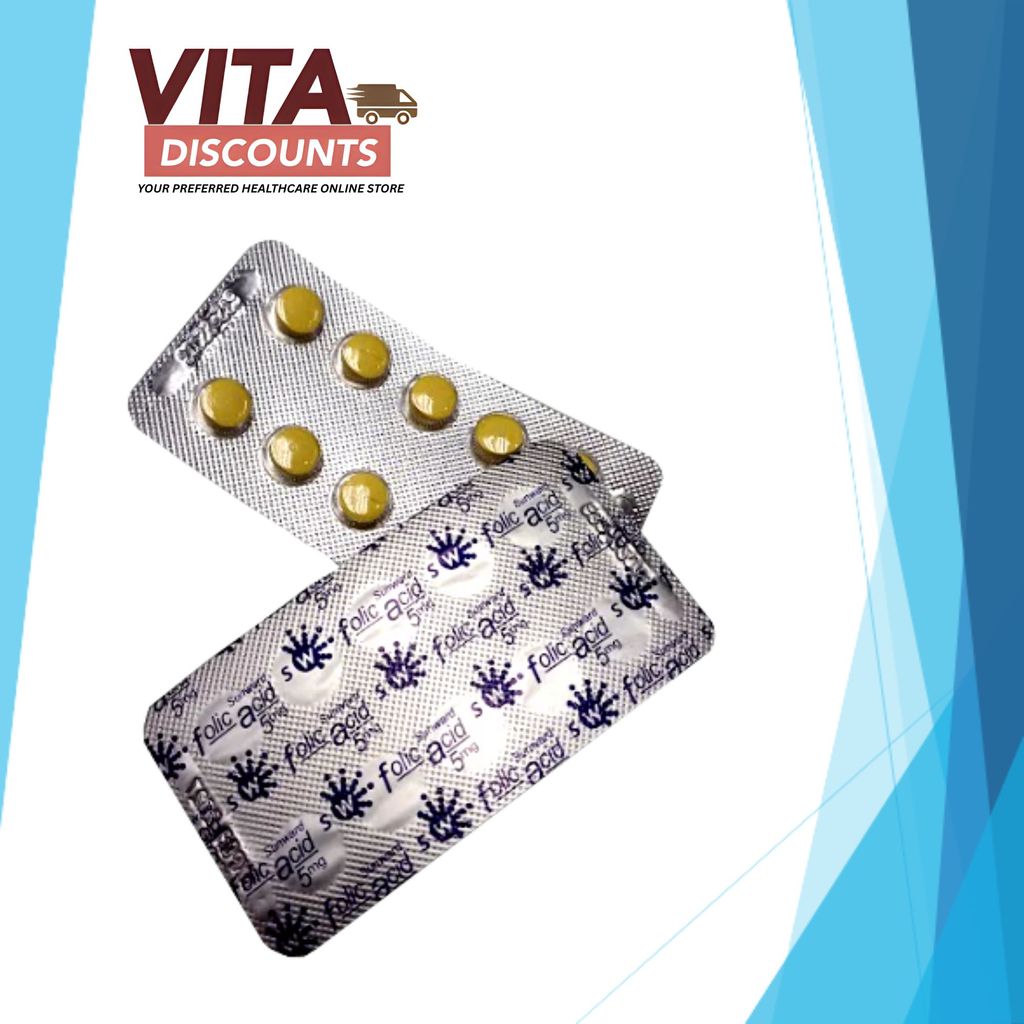 Sunward Folic Acid 5mg Tabs One Strip (10's) [Exp 09/2027]