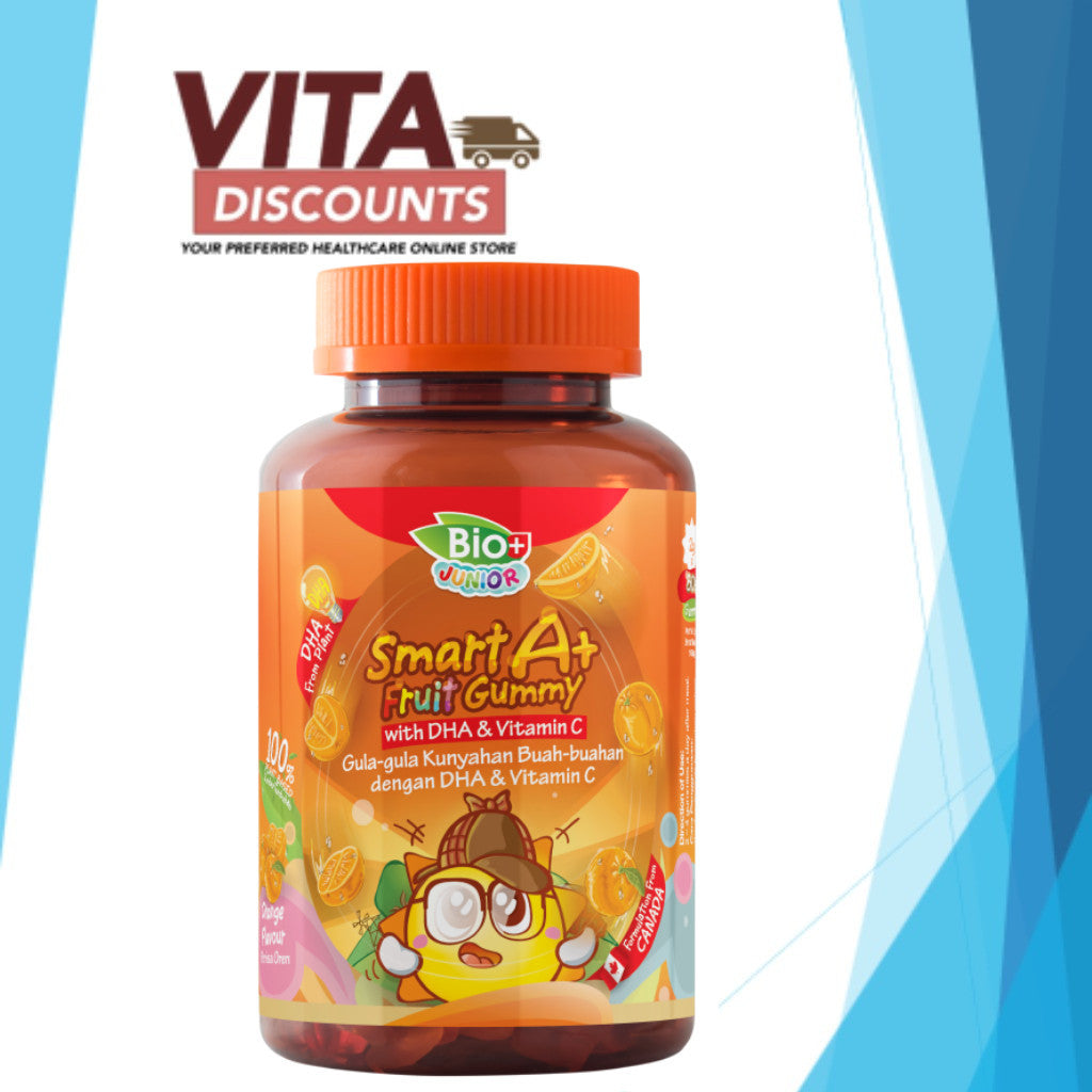 Bio+ Junior Smart A+ Fruit Gummy With Dha & Vitamin C Gummies (80's) [Exp 11/2027]