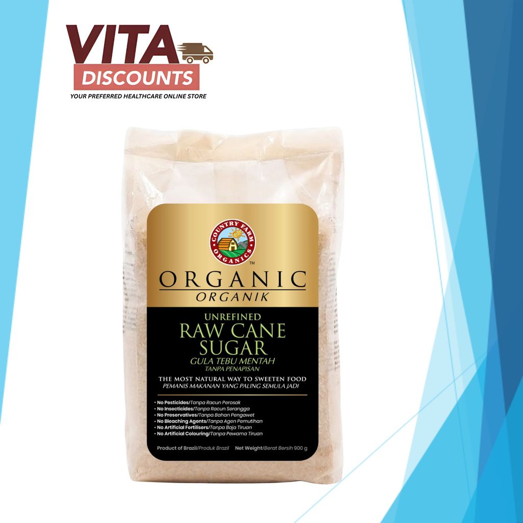 Country Farm Organics Organic Raw Cane Sugar (900g) [Exp 12/2027]