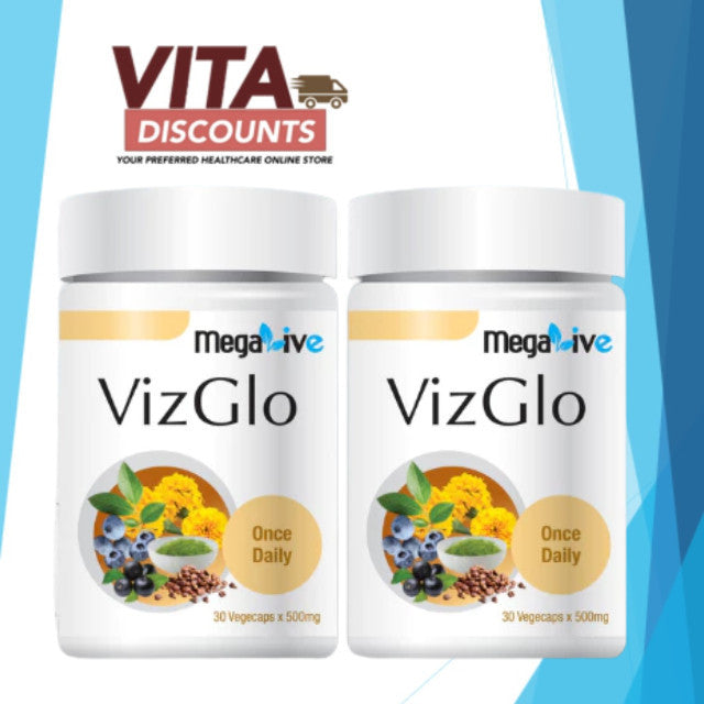 Megalive Vizglo 500mg Vcaps (30's) Pack-Of-2 [Exp 01/2028] [Extra 2 Gift]