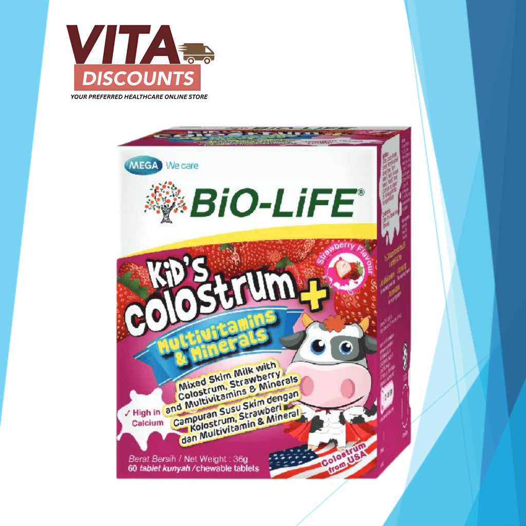 Bio-Life Kid's Colostrum + Multivitamins & Minerals Ctabs Strawberry (60's) [Exp 08/2027]