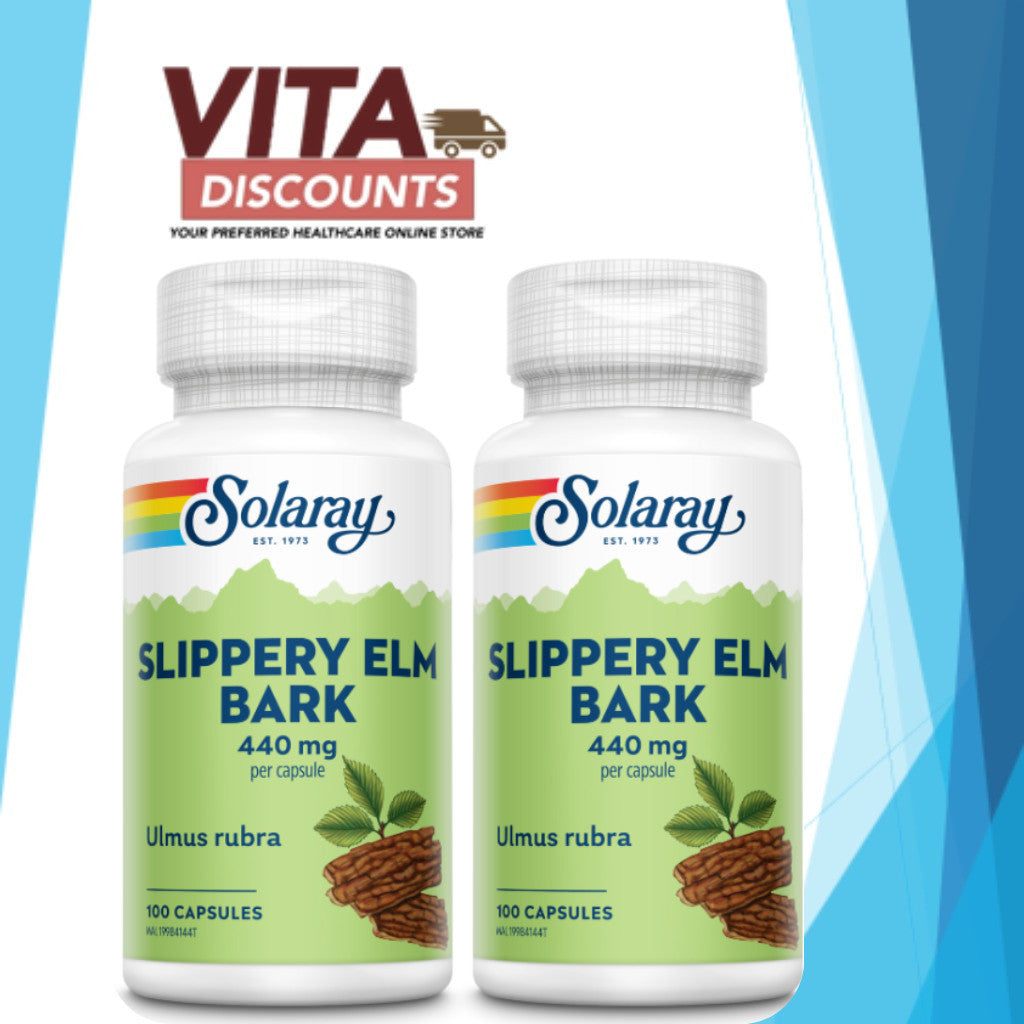 Solaray Slippery Elm Bark 440mg Caps (100's x 2 Pack)
