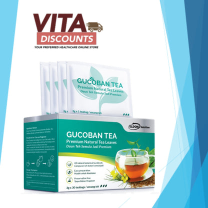 Eldon Nutrition Gucoban Tea Teabags (30's) [Exp 01/2029]  [Extra 2 Gift]
