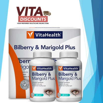 Vitahealth Bilberry & Marigold Plus Vcaps (60's x 2 Pack) [Exp 12/2026]