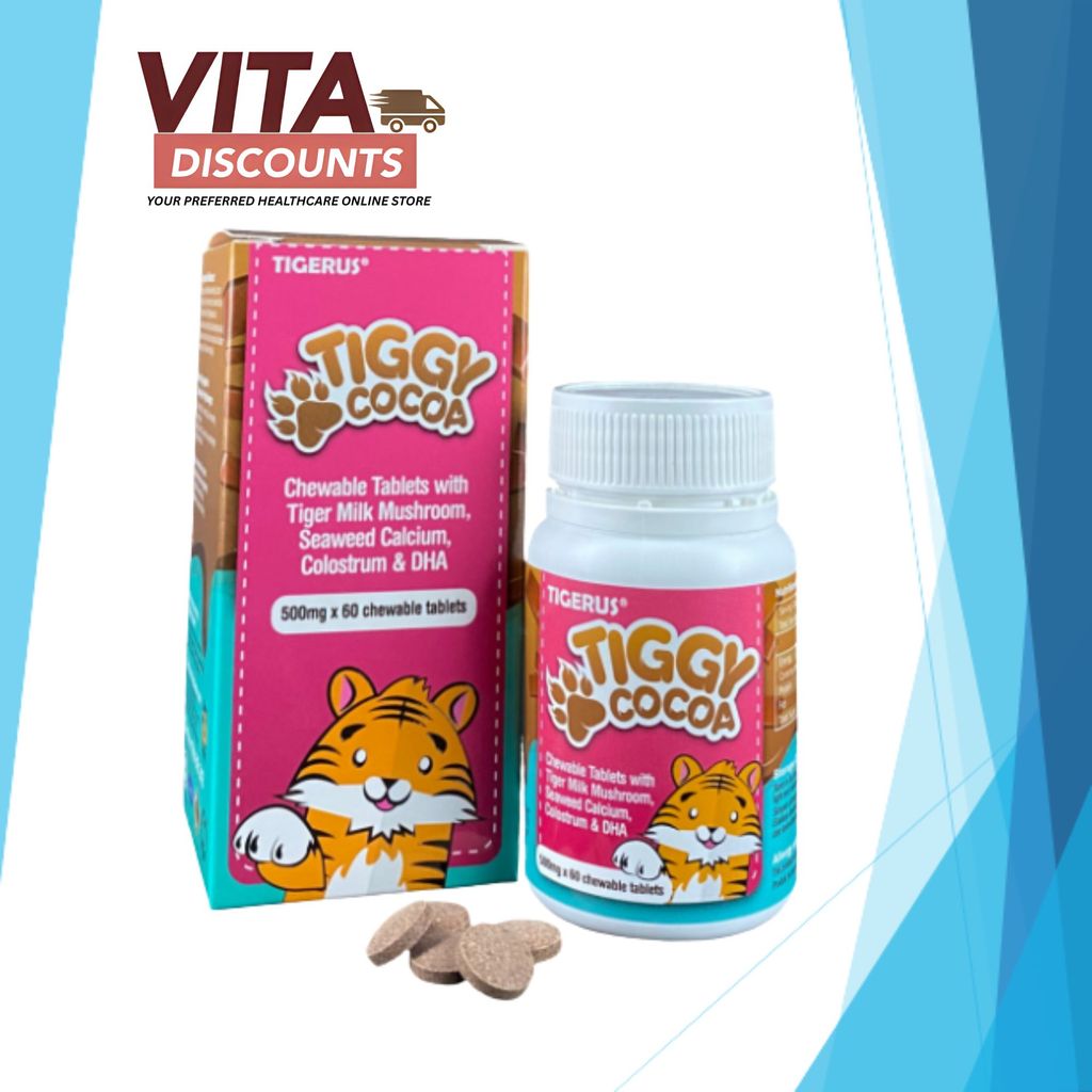 Tigerus Tiggy Cocoa With Tiger Milk Mushroom Ctabs (60's) [Exp 01/2028]  [Extra 1 Gift]