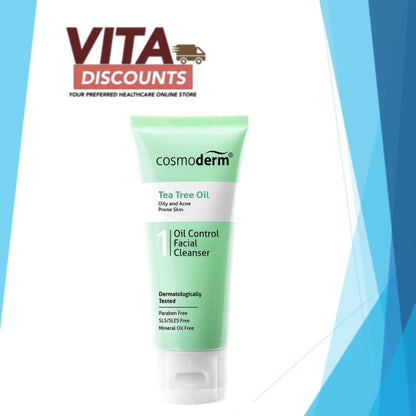 Cosmoderm Tea Tree Oil Oil Control Facial Cleanser (50ml/125ml) [Exp 09/2027]