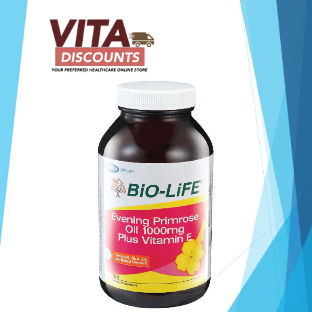 Bio-Life Evening Primrose Oil 1000mg Plus Vitamin E Sgels (180's) [Exp 08/2027]