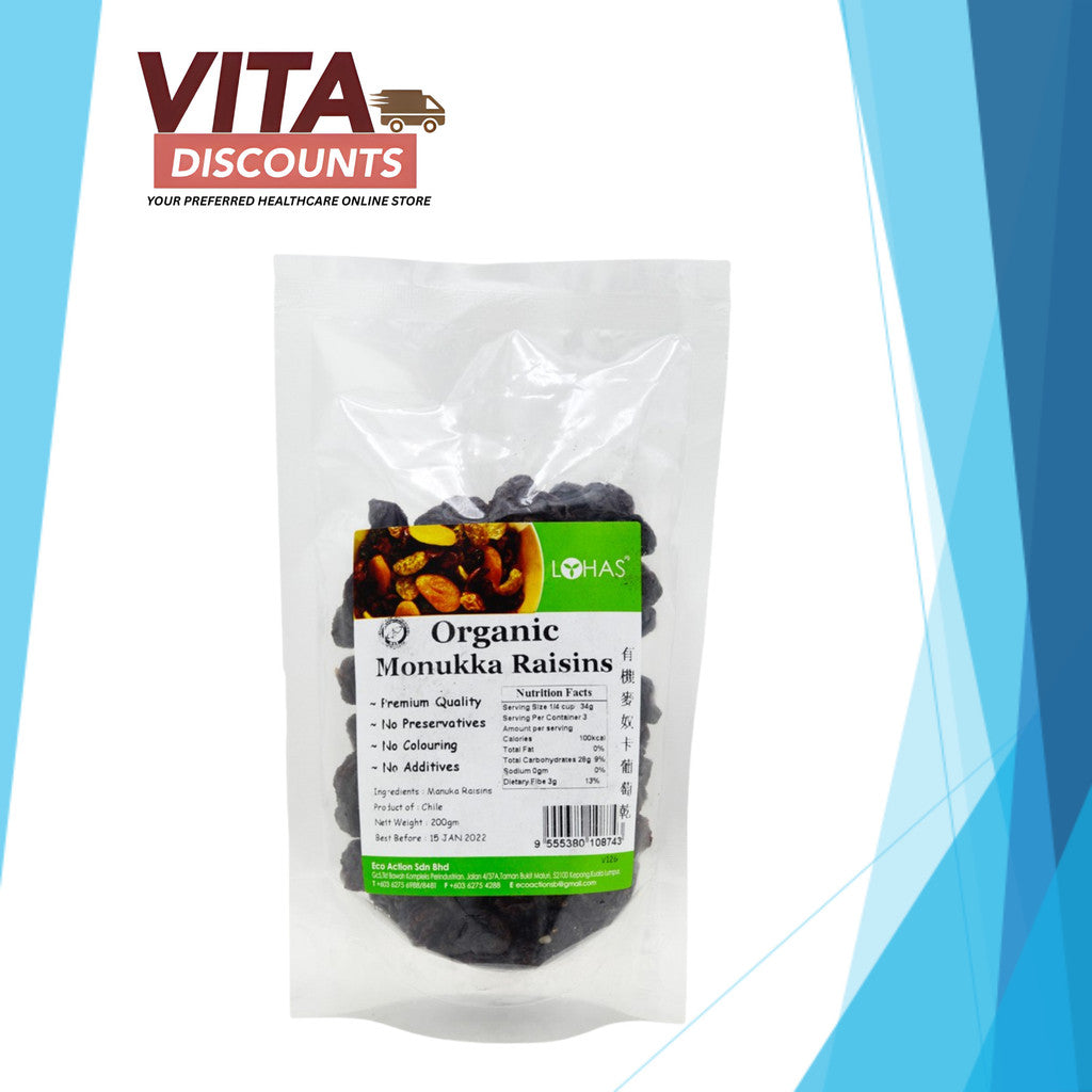 Lohas Organic Monukka Raisins (200g) [Exp 11/2027]