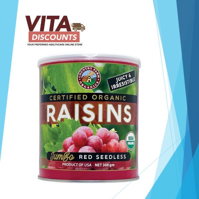Country Farm Organics Certified Organic Raisins Red Seedless (300g) [Exp 08/2026]