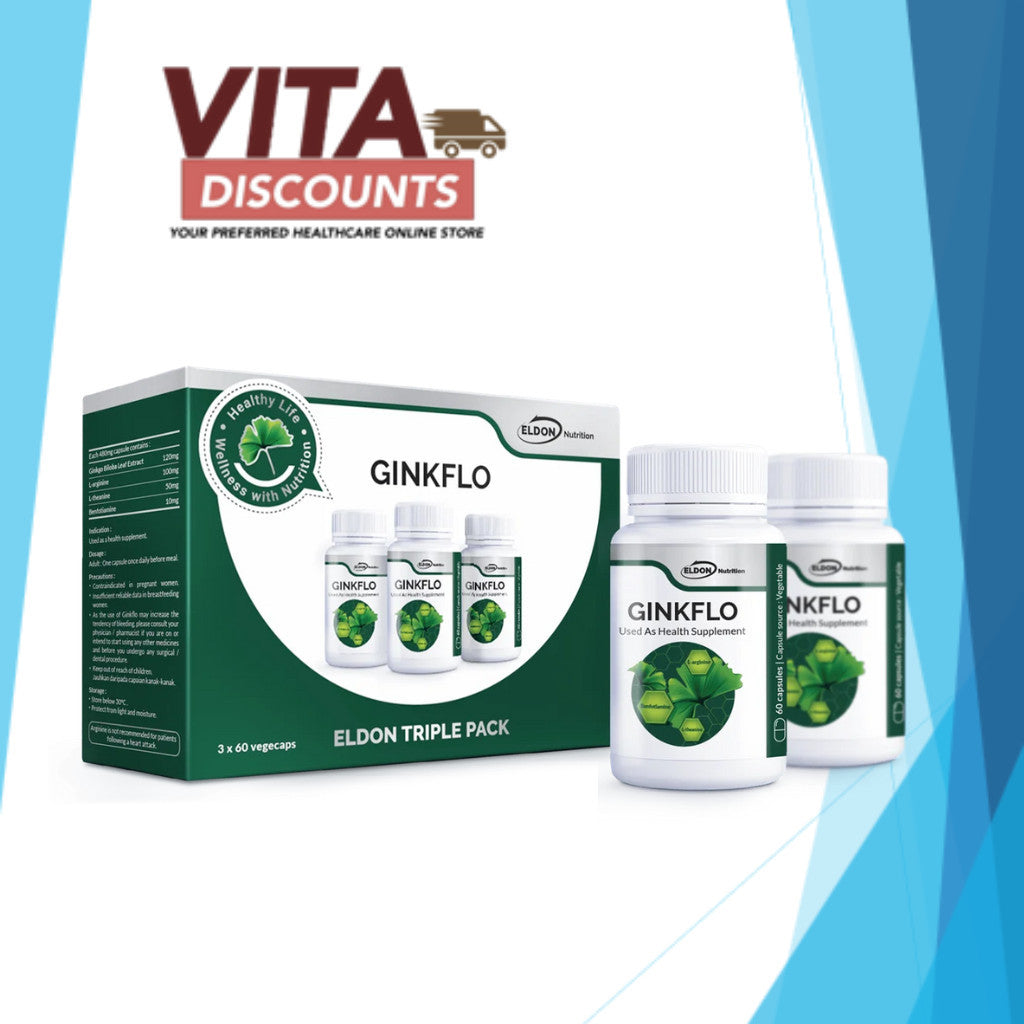 Eldon Nutrition Ginkflo Extract Caps (60's) Pack-Of-3 [Extra 2 Gift]
