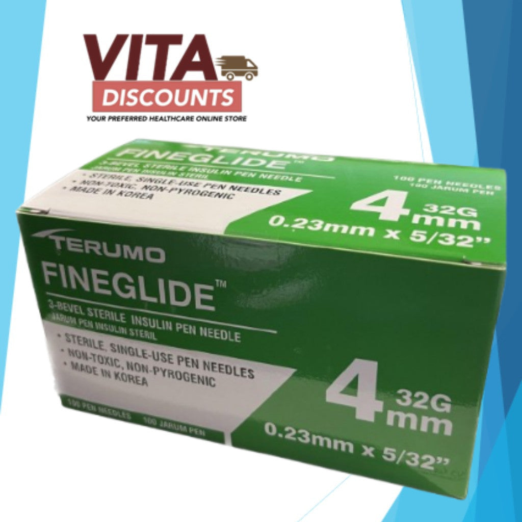 Terumo Fineglide 4mm/32g 3-Bevel Sterile Insulin Pen Needle (100's) [Exp 09/2027]