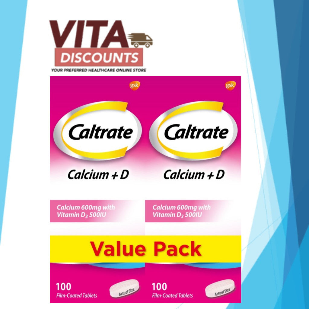 Caltrate Calcium+D Tabs Without Plus (100's x 2 Pack) [Exp 09/2027]