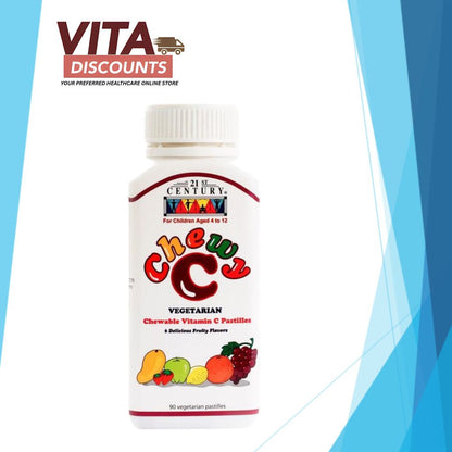 21St Century Chewy C Vegetarian Chewable Vitamin C Vpastilles (45's/90's x 1/2 Pack) [Exp 04/2028]